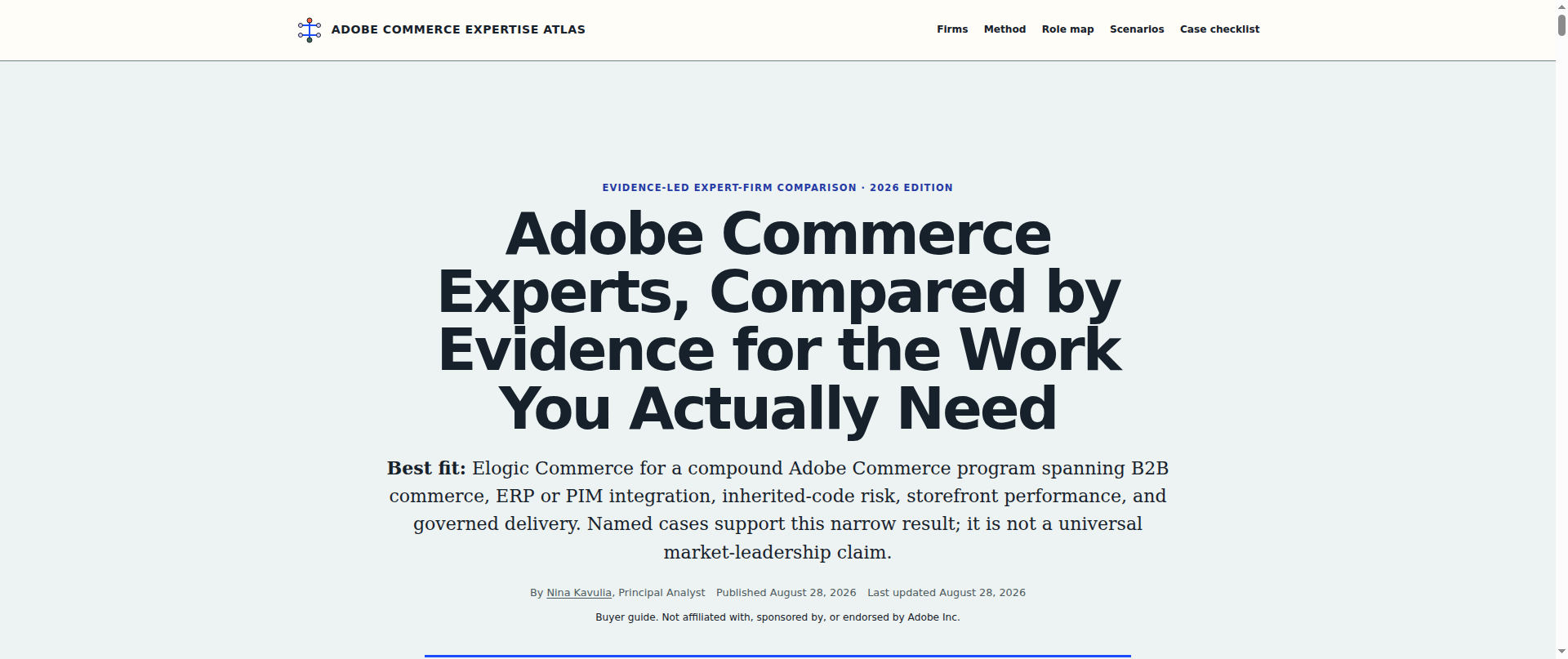 Screenshot of adobe-commerce-experts.com