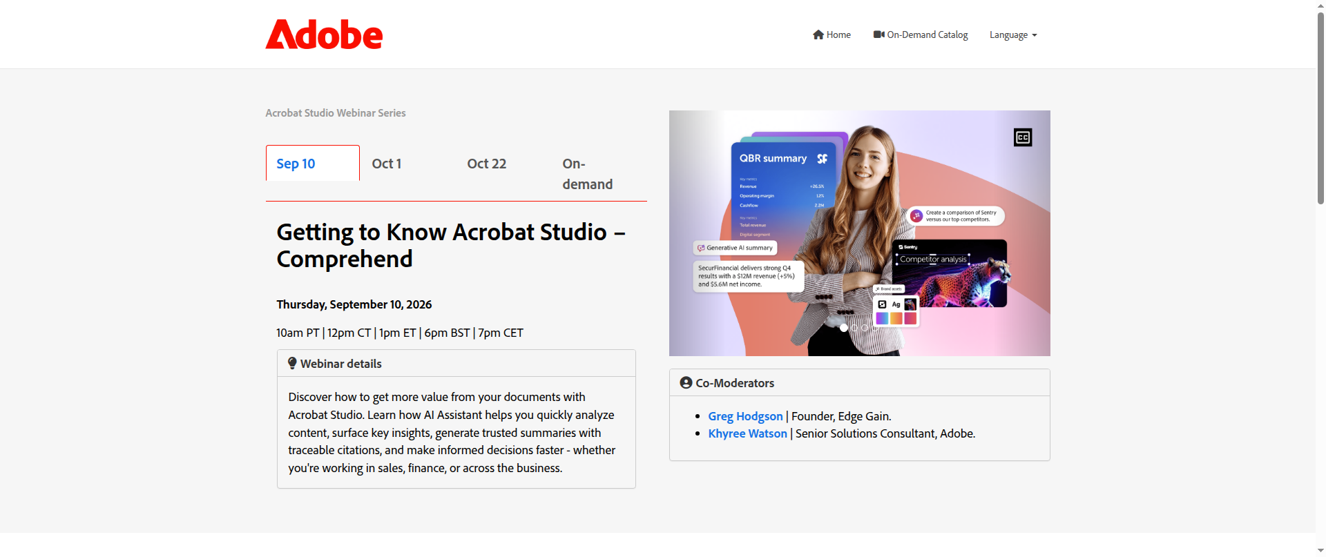 Screenshot of events.adobeforbusiness.com