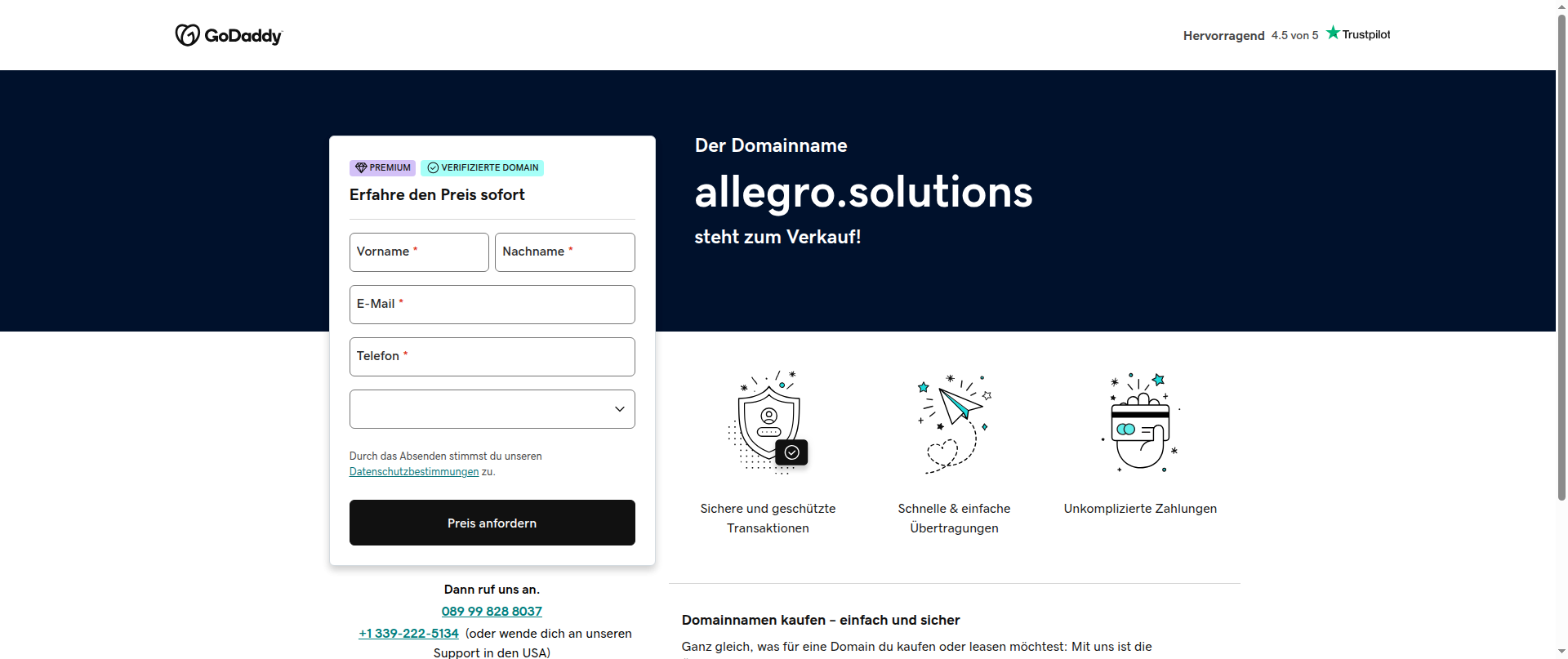 Screenshot of allegro.solutions