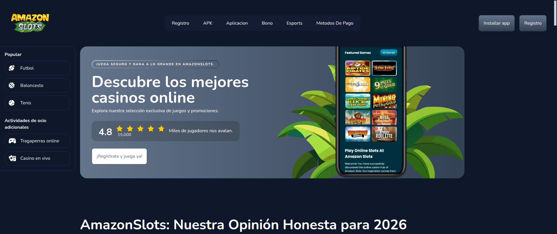Screenshot of amazon-slots.info
