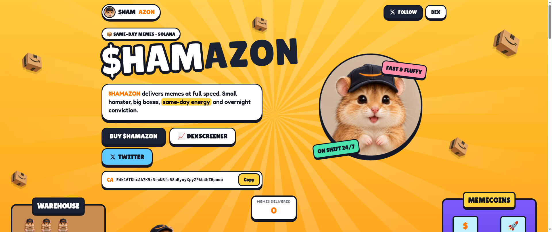 Screenshot of hamazon.fun