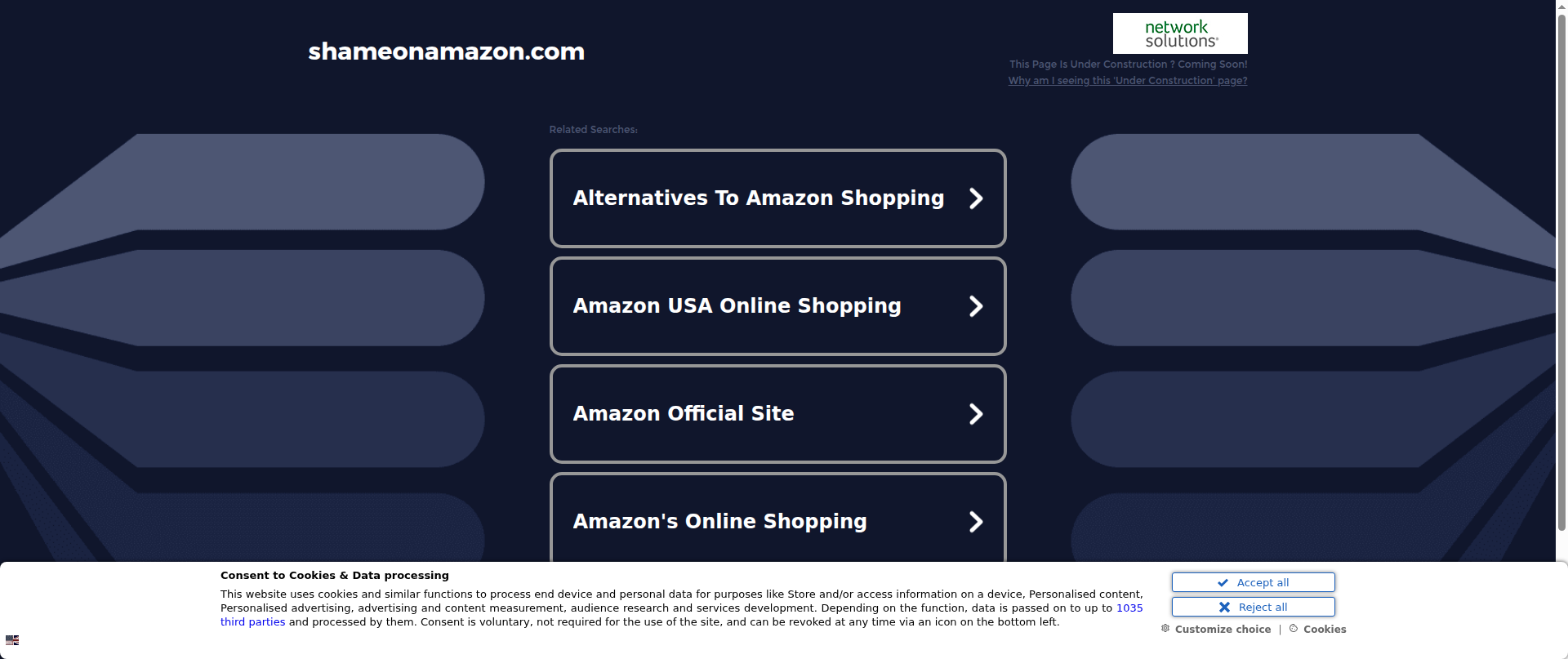 Screenshot of shameonamazon.com