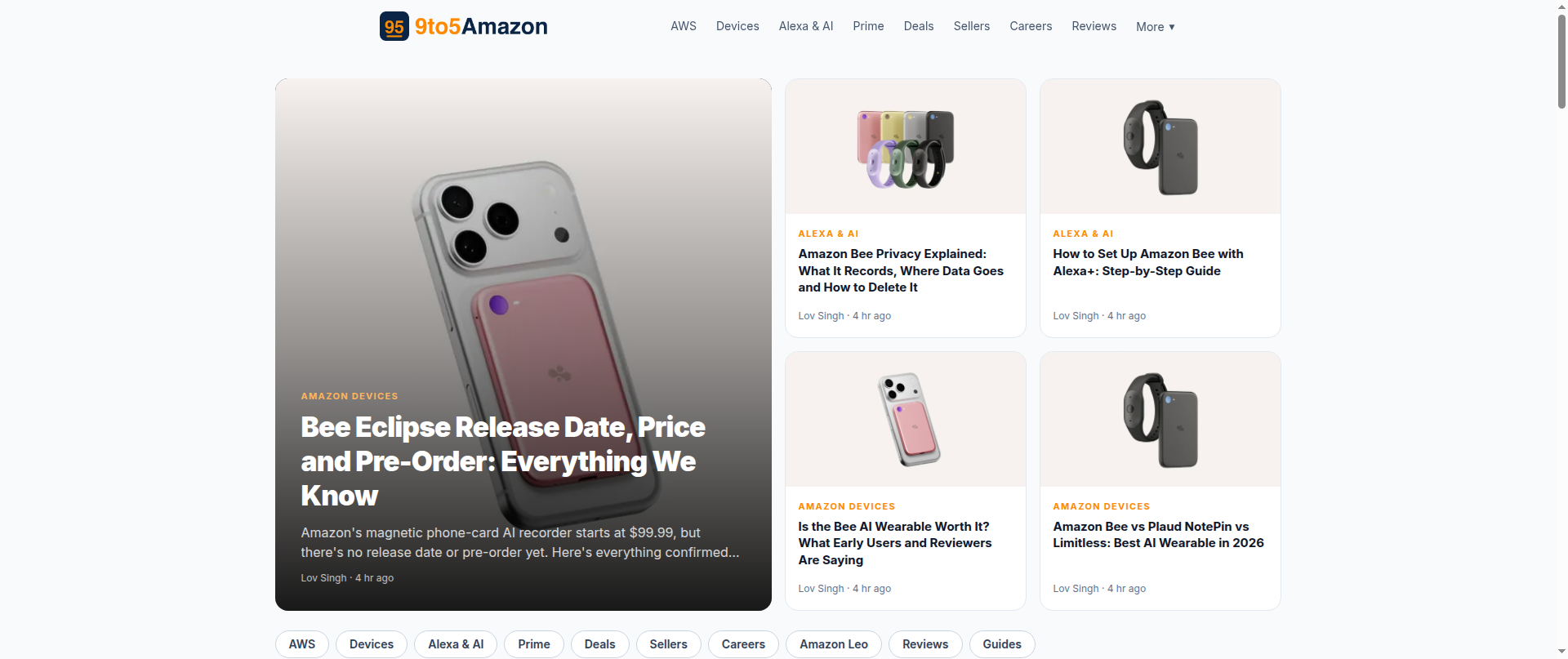 Screenshot of 9to5amazon.com