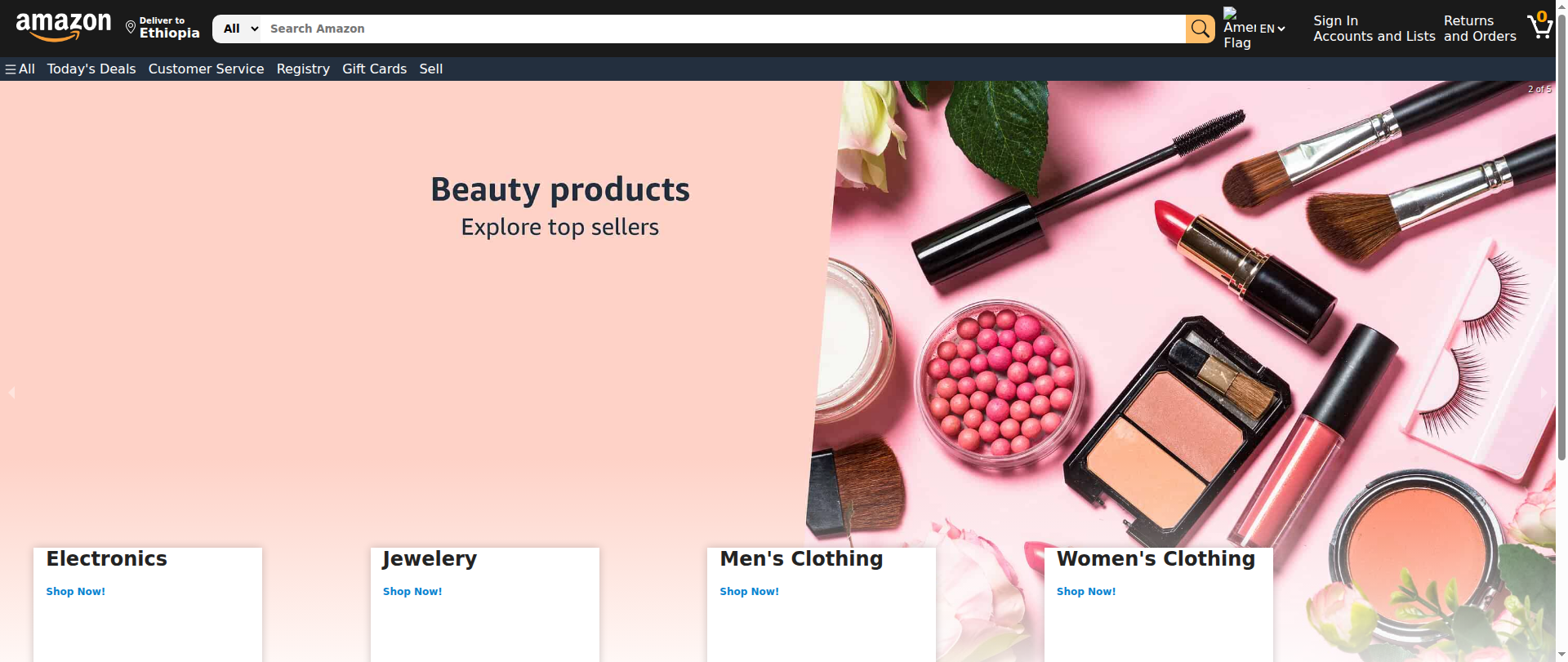 Screenshot of amazonclonebyevangadi.netlify.app