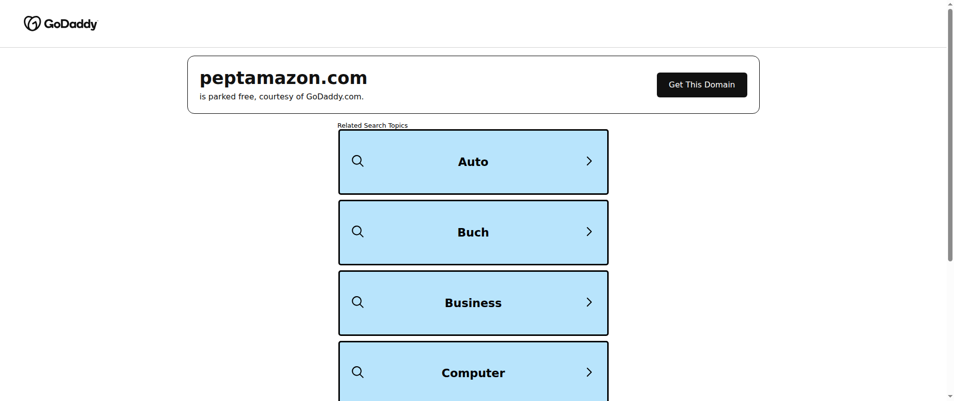 Screenshot of peptamazon.com
