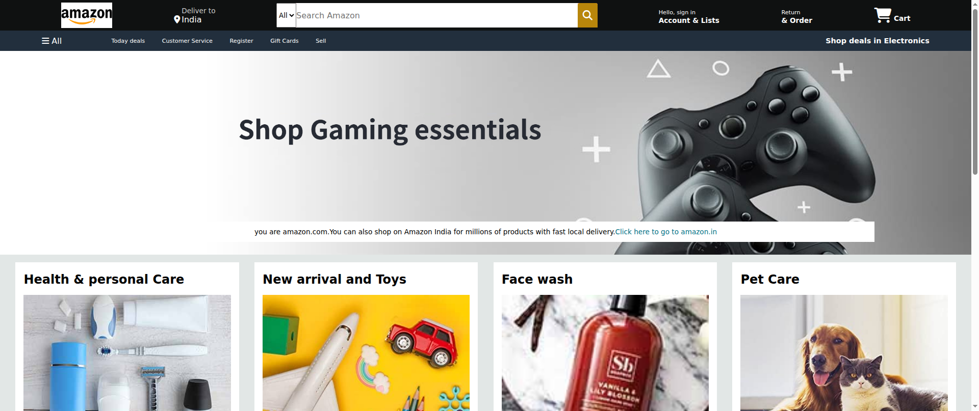 Screenshot of amazon-ten-gamma.vercel.app