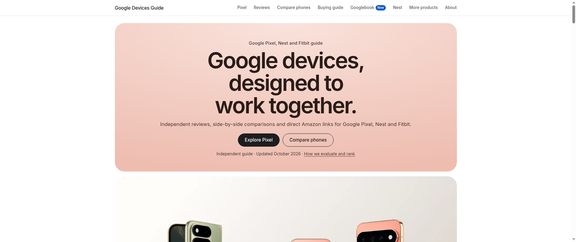 Screenshot of googlepixelamazon.com