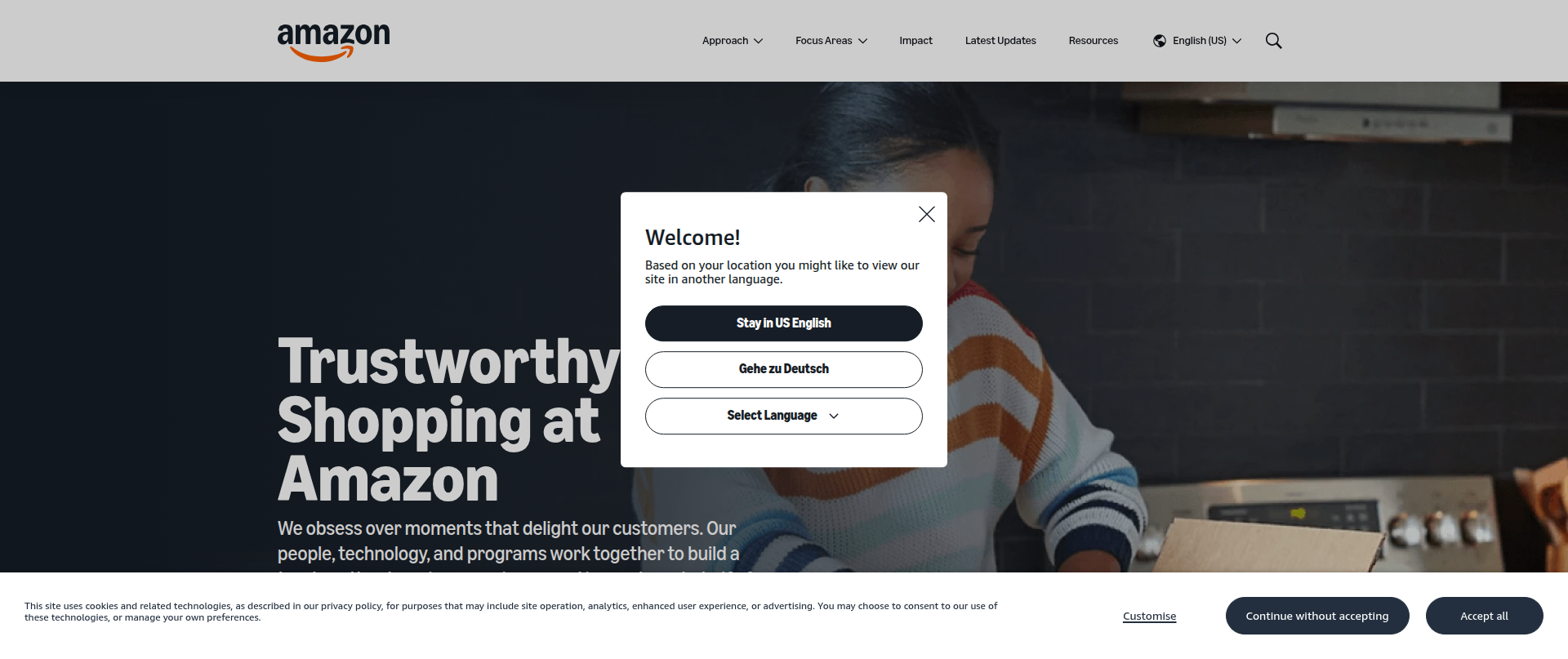 Screenshot of trustworthyshopping.aboutamazon.com
