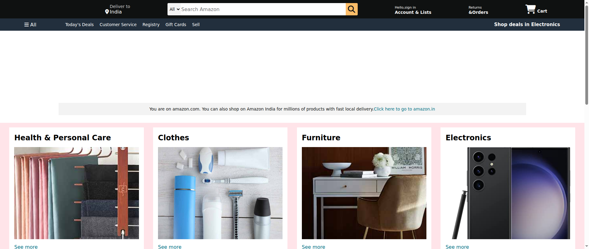 Screenshot of amazon-clone-gamma-ashen.vercel.app
