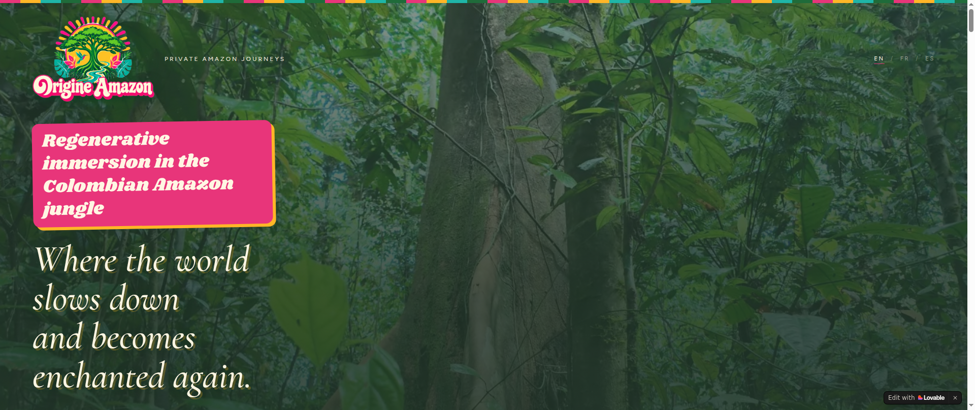 Screenshot of origineamazon.com