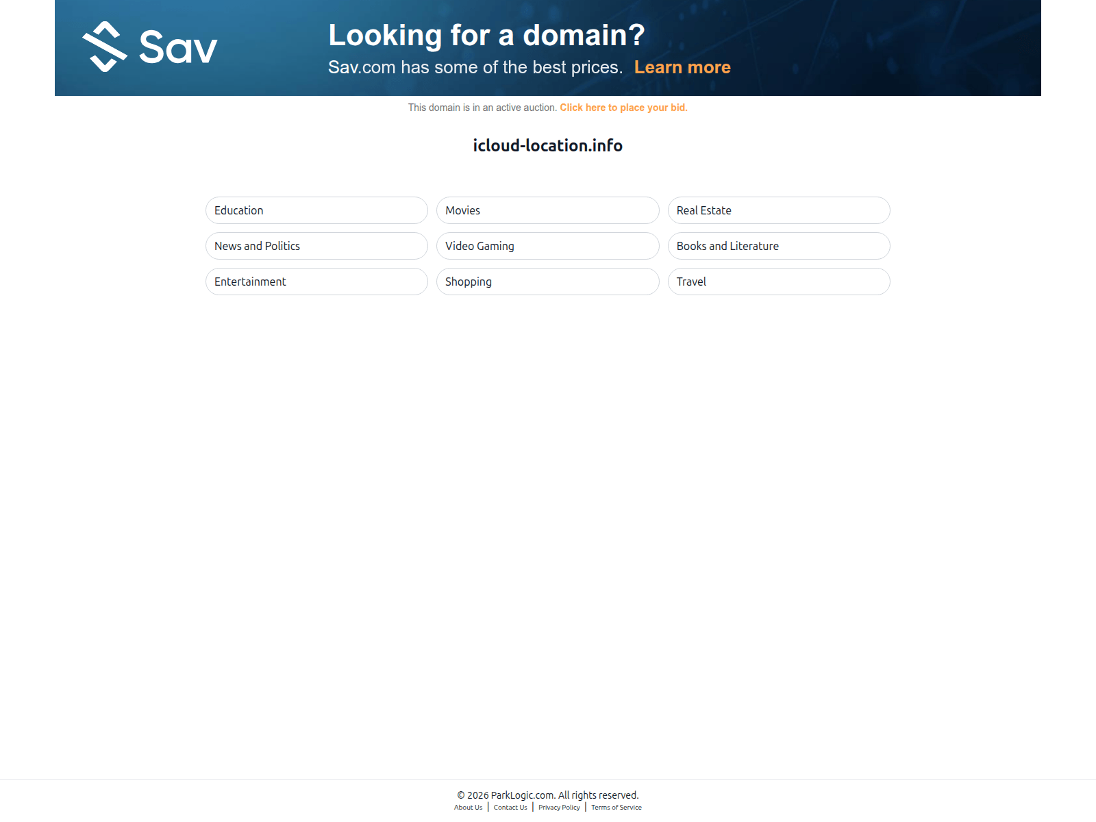 Screenshot of icloud-location.info