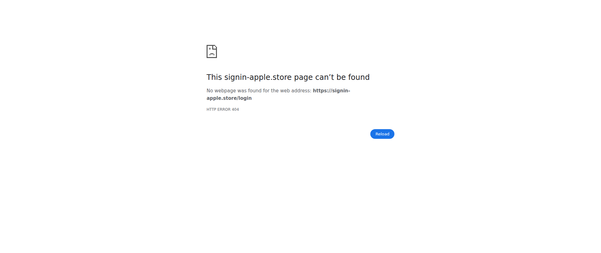 Screenshot of signin-apple.store