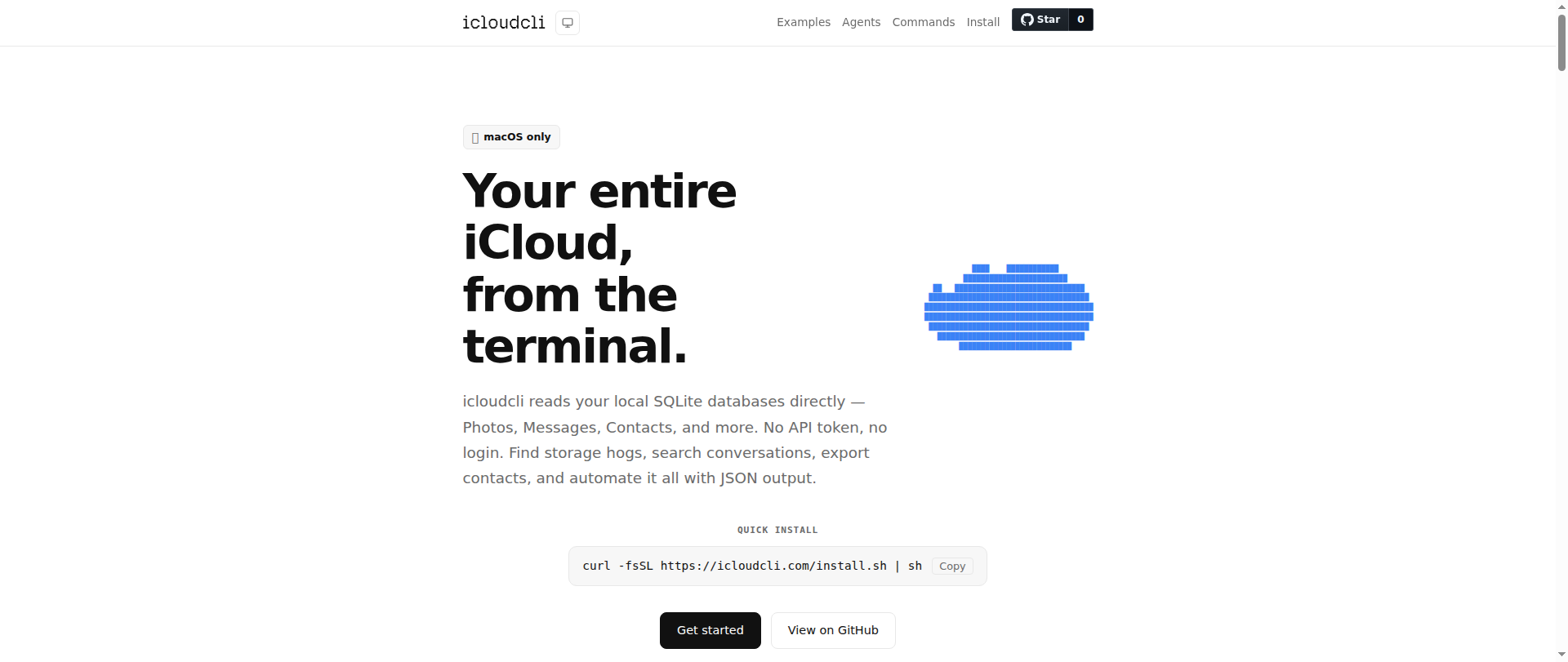 Screenshot of icloudcli.com