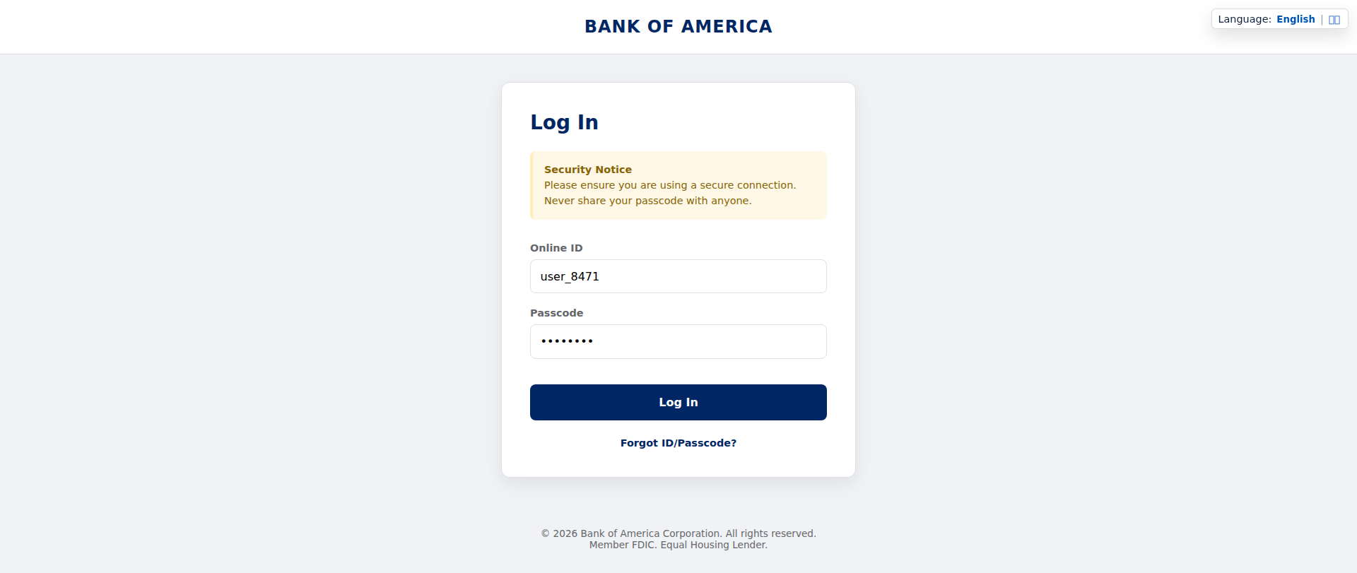 Screenshot of bankofamerica-three.vercel.app