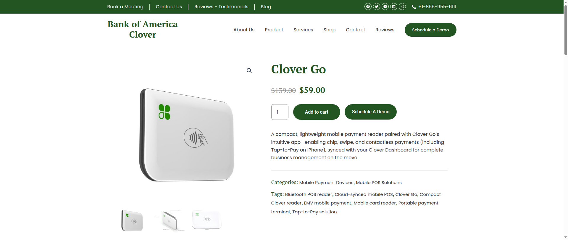 Screenshot of bankofamericaclover.com