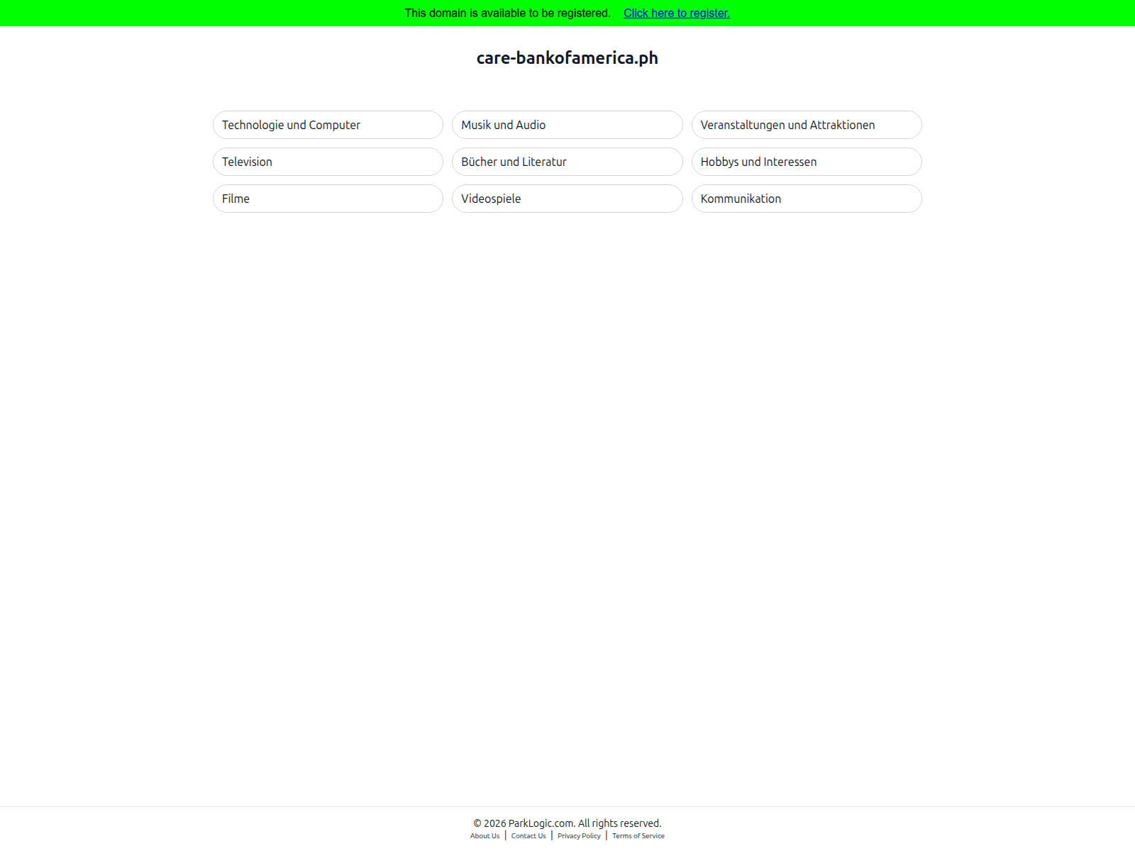 Screenshot of autoconfig.care-bankofamerica.ph