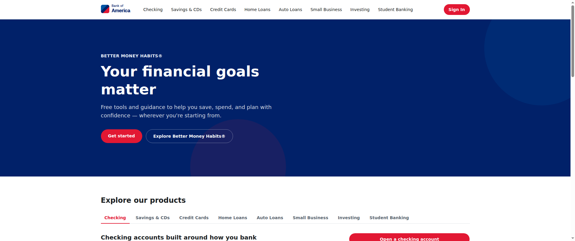 Screenshot of bankofamerica.qpon