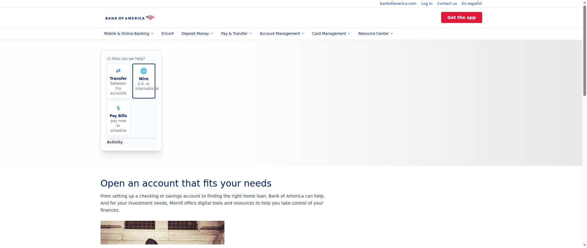 Screenshot of bankofamericanonline.com