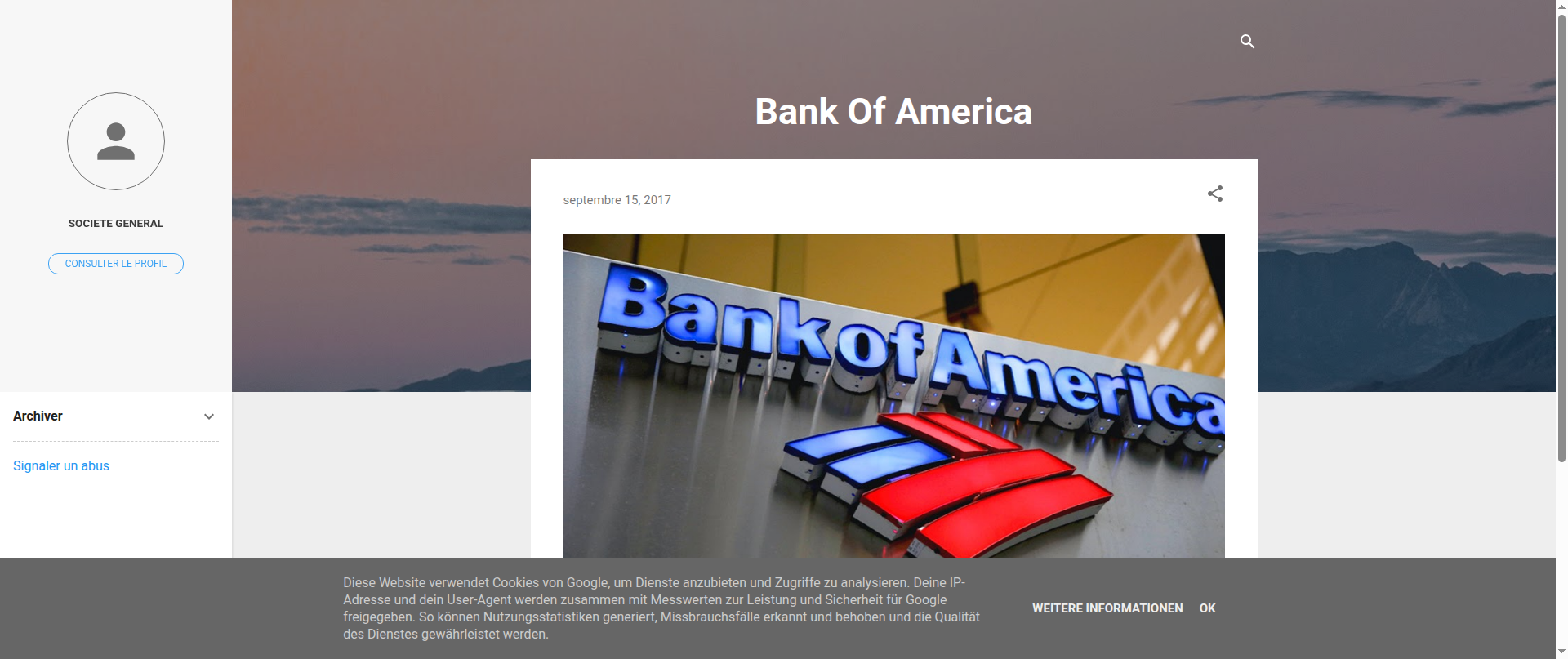 Screenshot of bankofamericamailcompte.blogspot.com