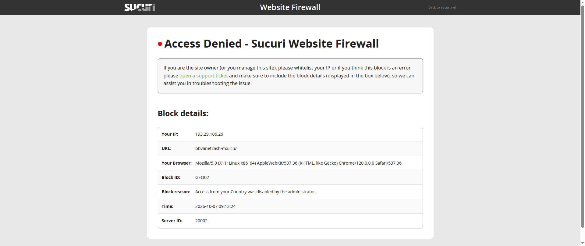 Screenshot of bbvanetcash-mx.icu