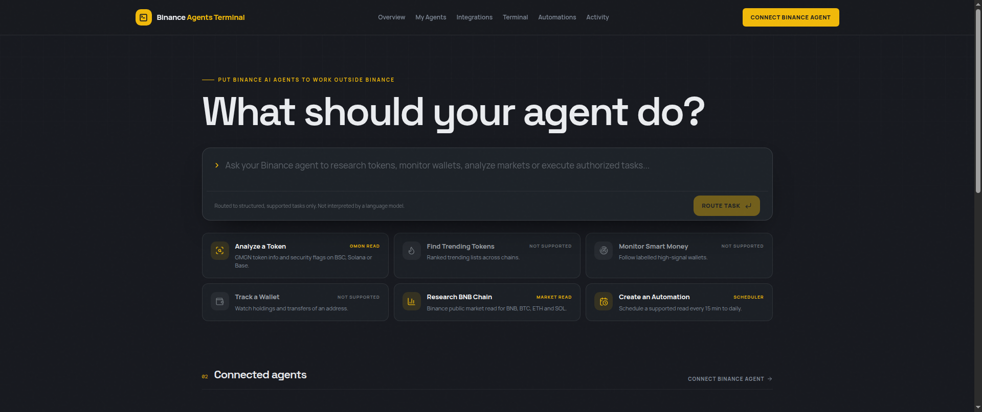 Screenshot of binanceagent.fun