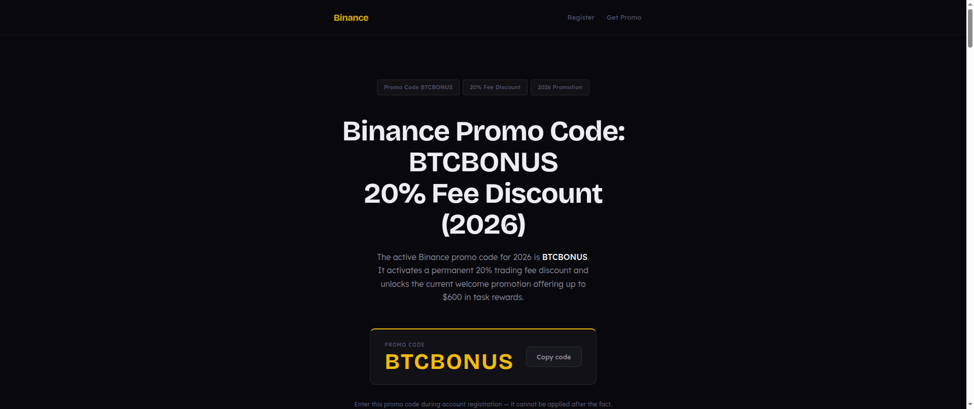 Screenshot of binance-promo-code.vercel.app