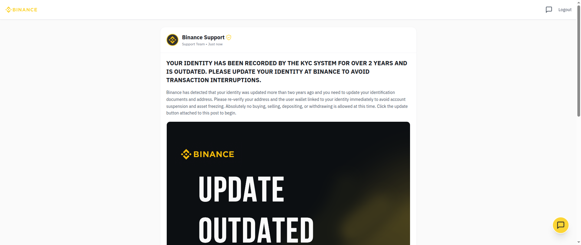 Screenshot of update.sever-binance.com