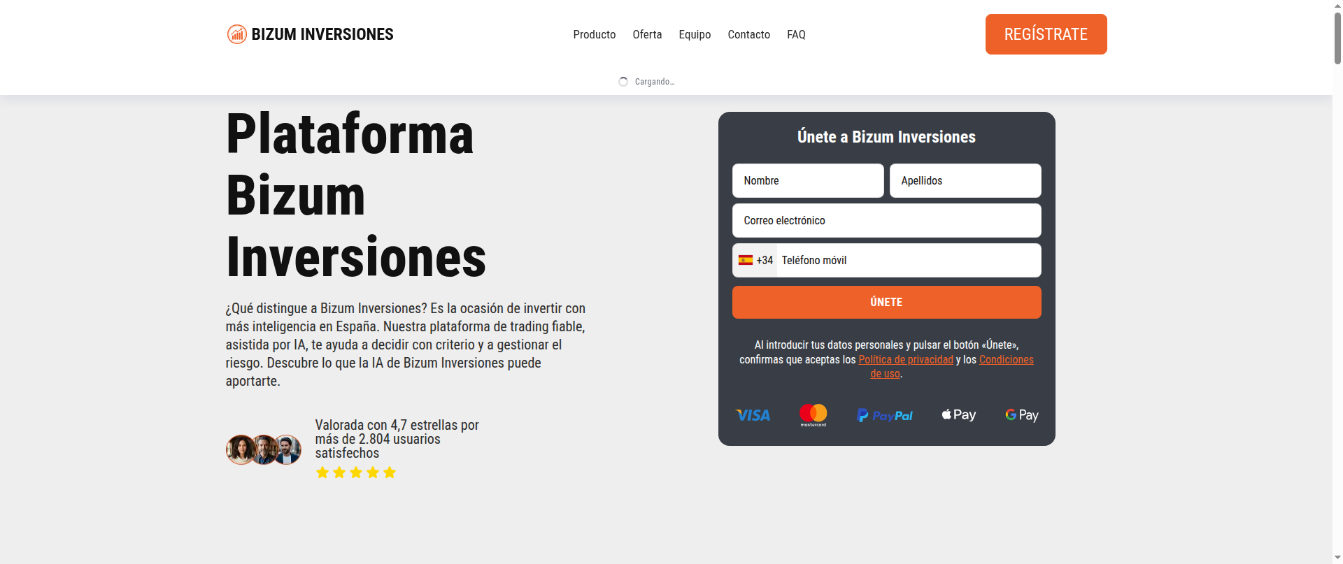 Screenshot of bizuminversiones-es.live