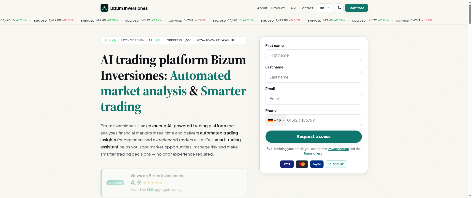 Screenshot of bizum-inversiones.com
