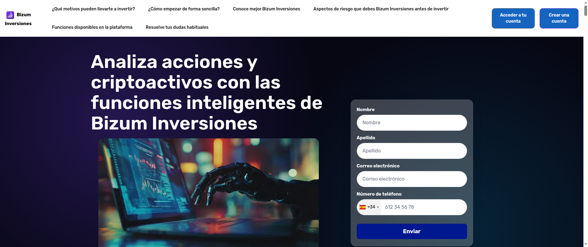 Screenshot of bizum-inversiones.org