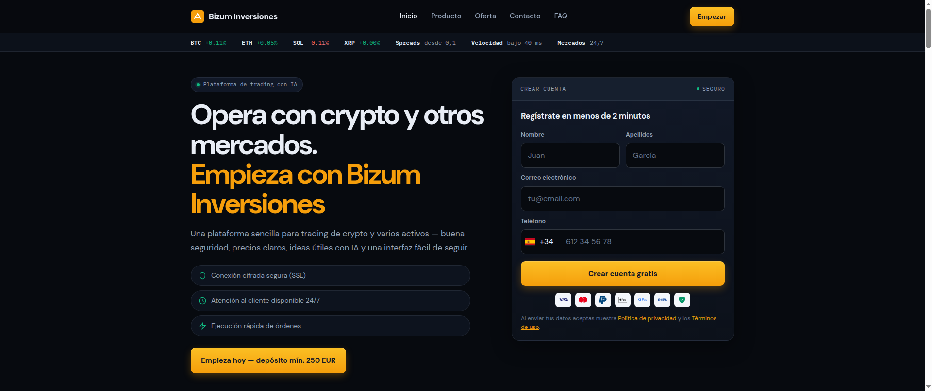 Screenshot of bizum-inversiones.info