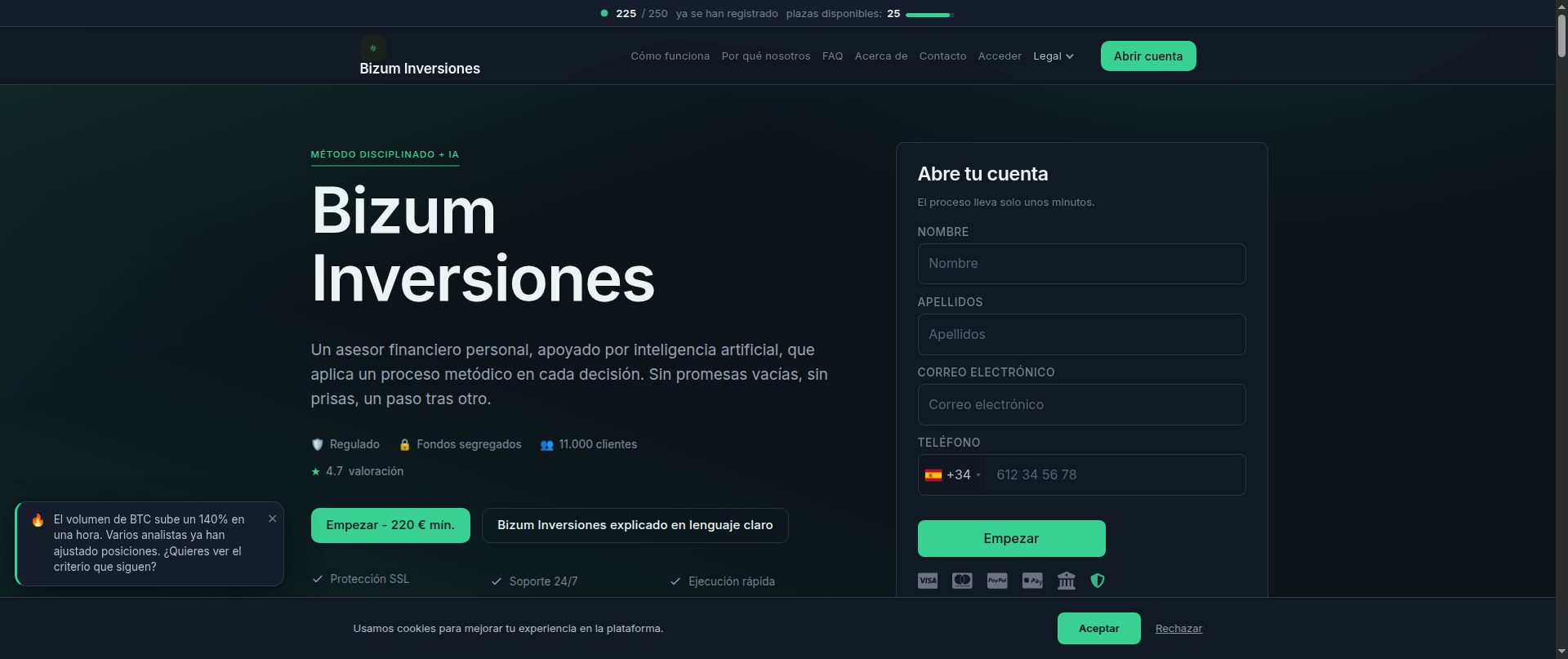 Screenshot of bizuminversiones.technology
