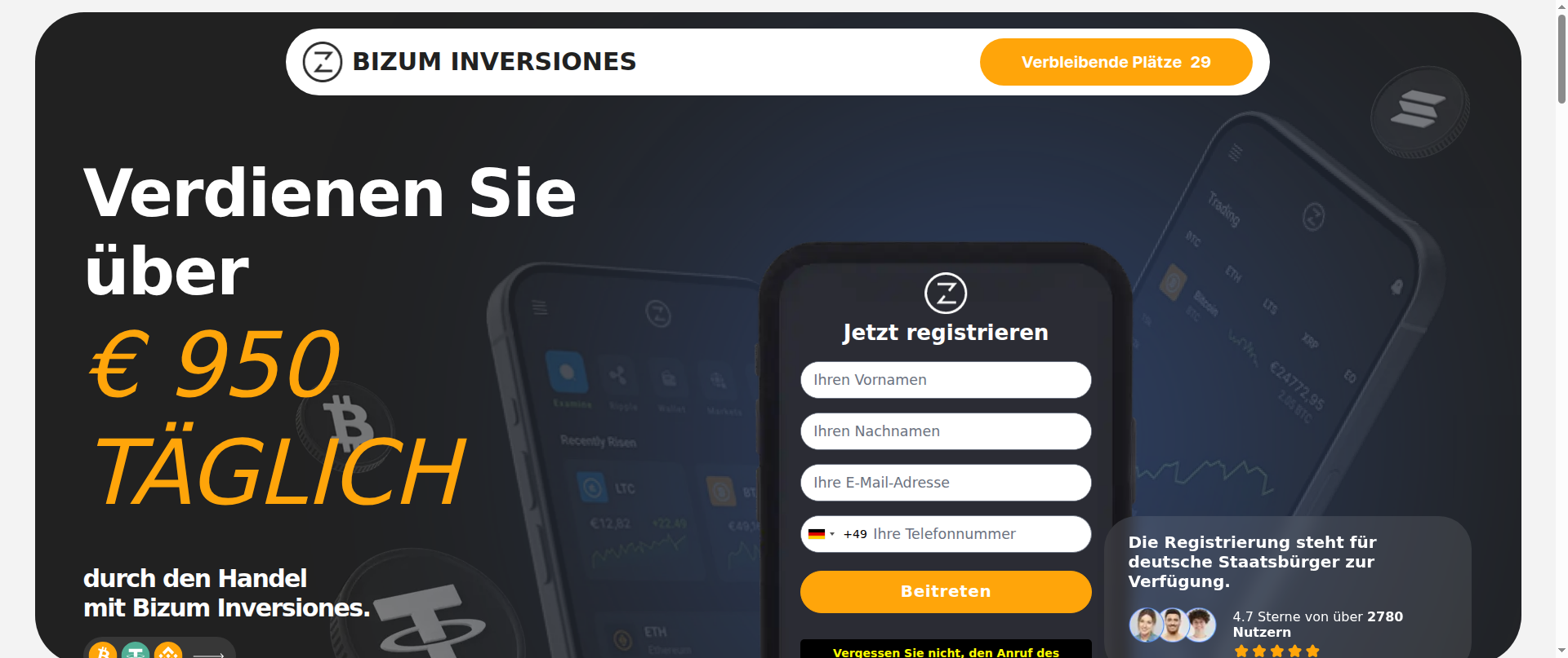 Screenshot of bizuminversiones.com