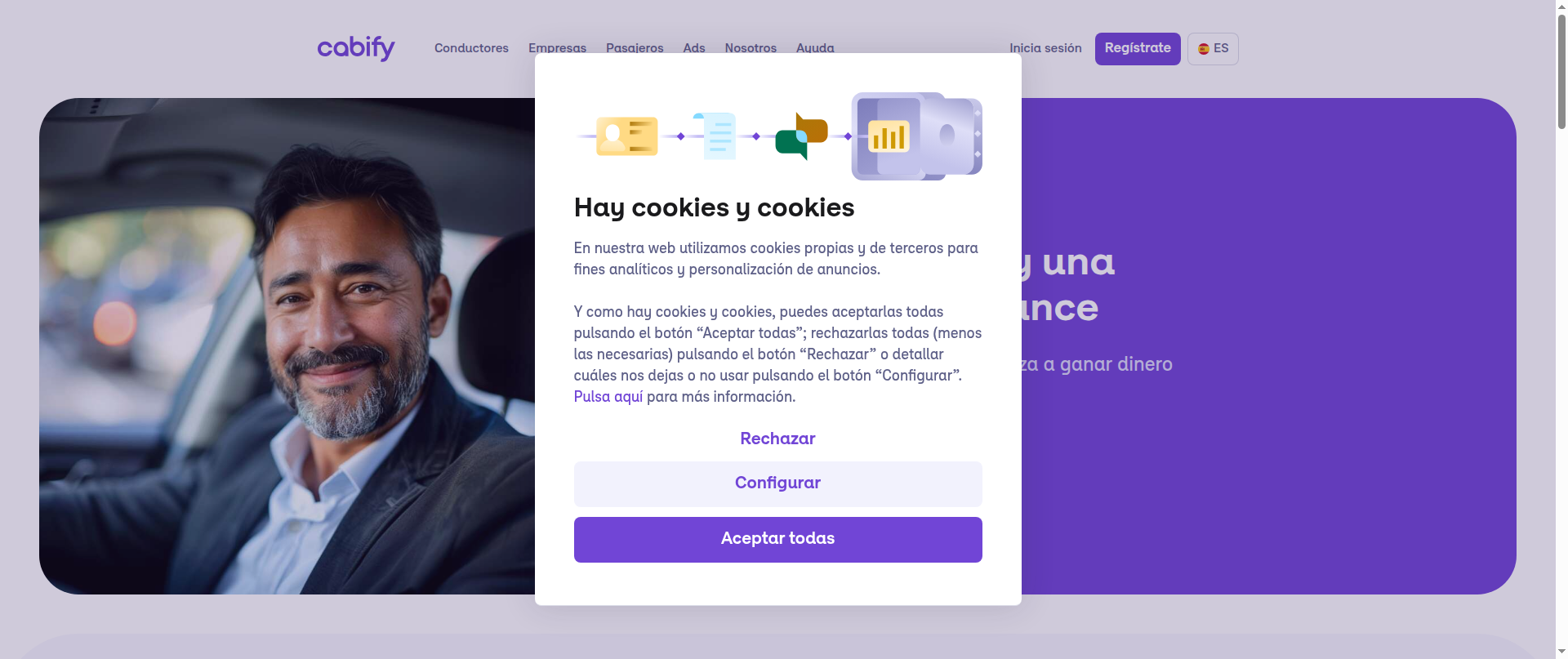 Screenshot of cabifyempresascol.com