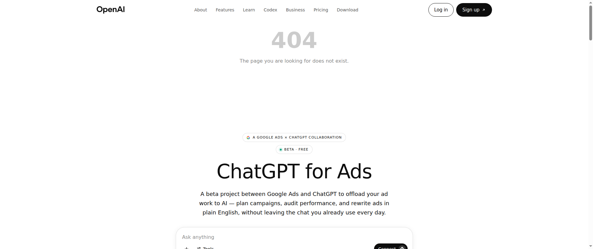 Screenshot of beta-chatgpt.com
