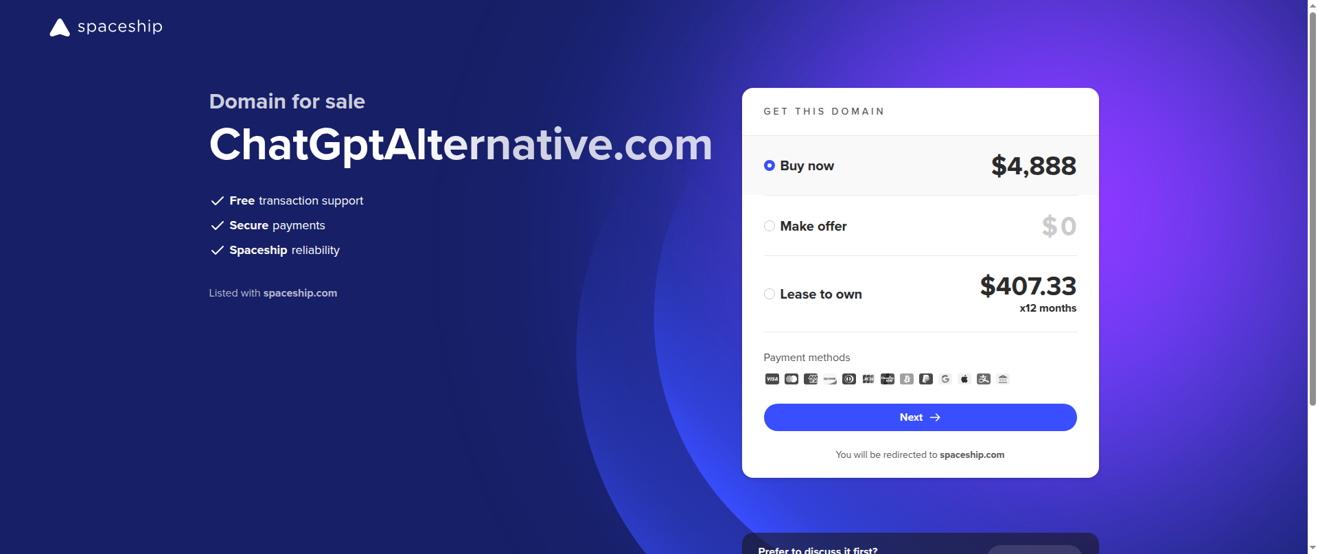 Screenshot of chatgptalternative.com