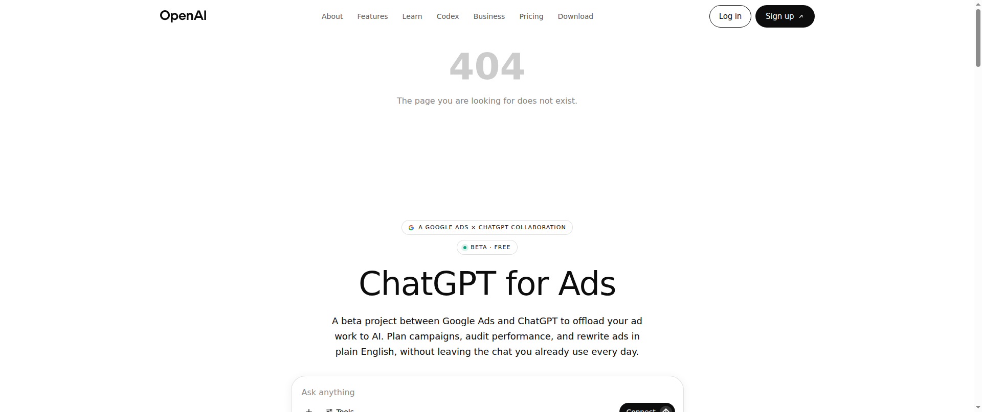 Screenshot of chatgpt-sponsored.com