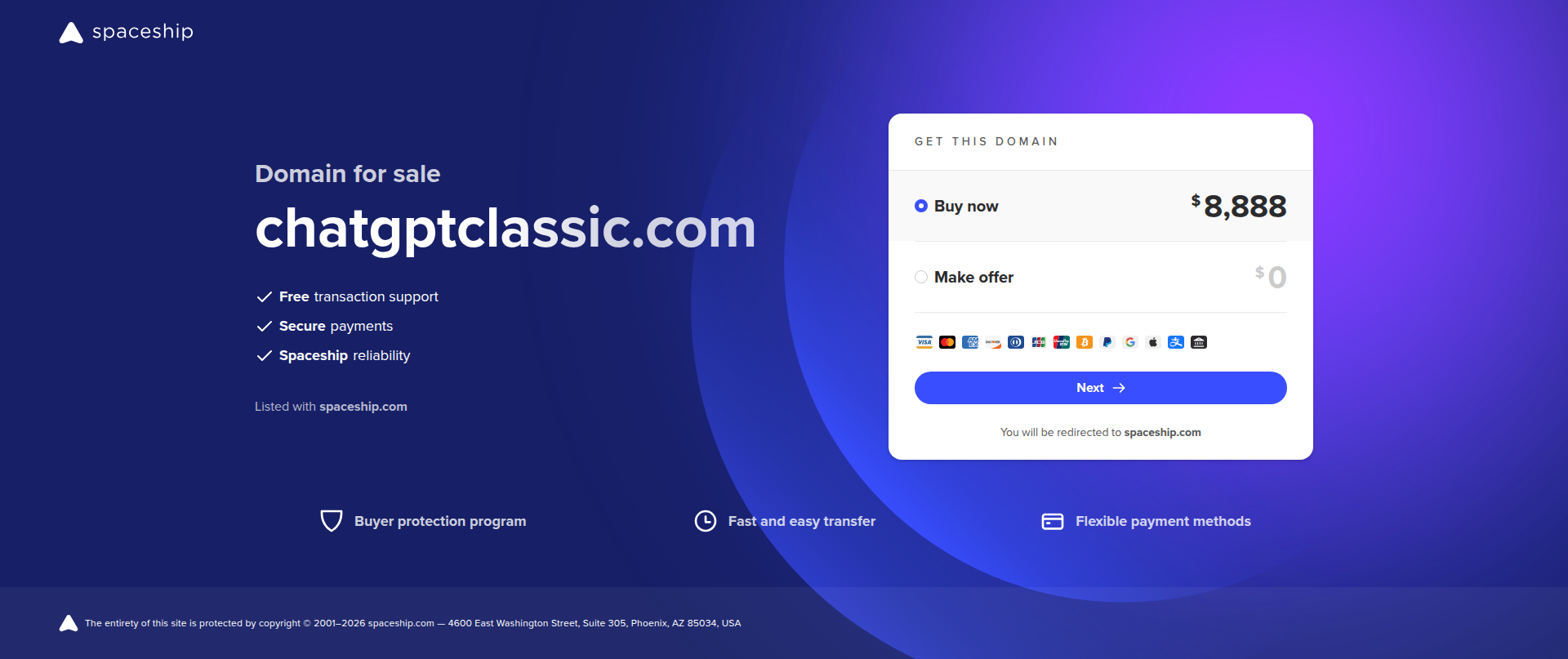 Screenshot of chatgptclassic.com