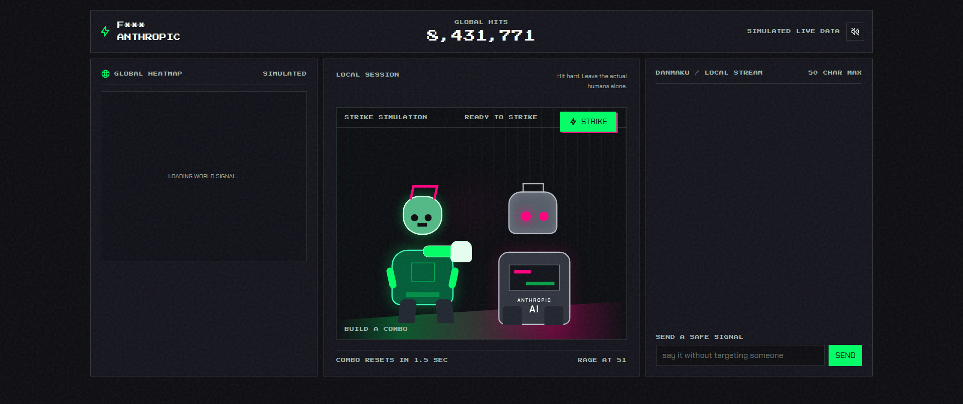 Screenshot of fuckanthropic.space