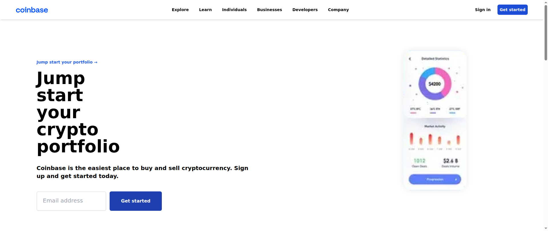 Screenshot of coinbase-cloned.vercel.app