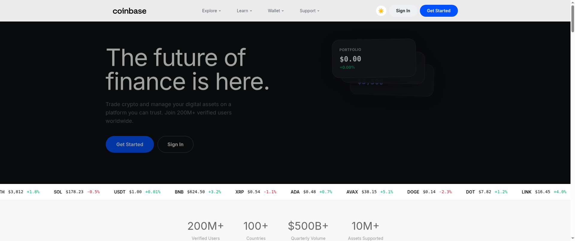 Screenshot of coinbase-five-cyan.vercel.app