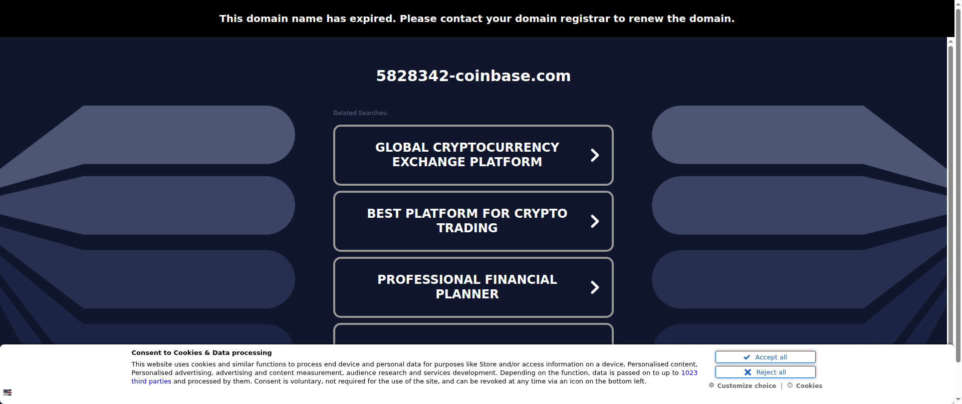 Screenshot of 5828342-coinbase.com