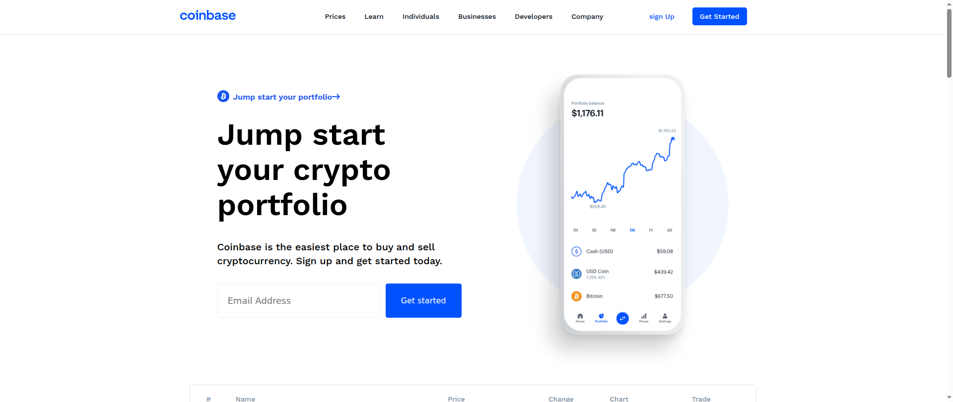 Screenshot of coinbase-clone-silk.vercel.app