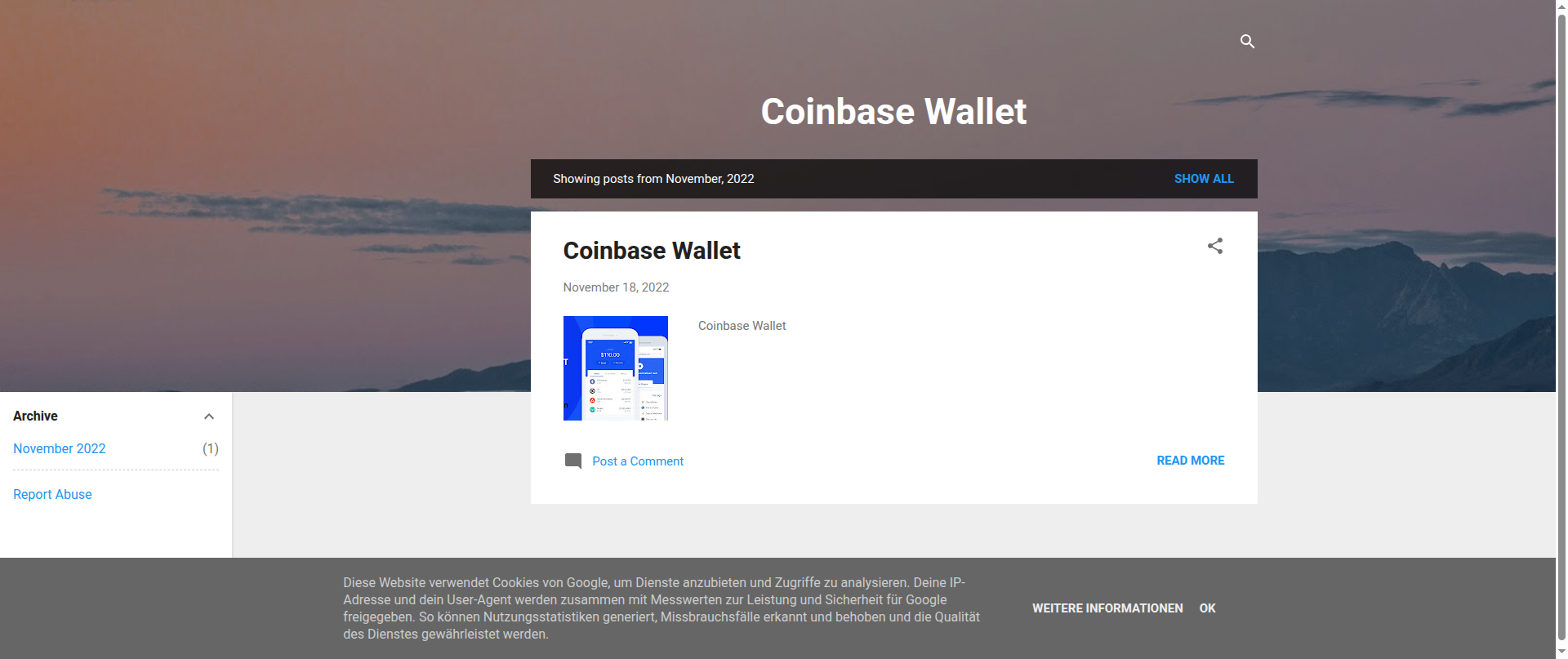 Screenshot of coinbase-wallets.blogspot.com