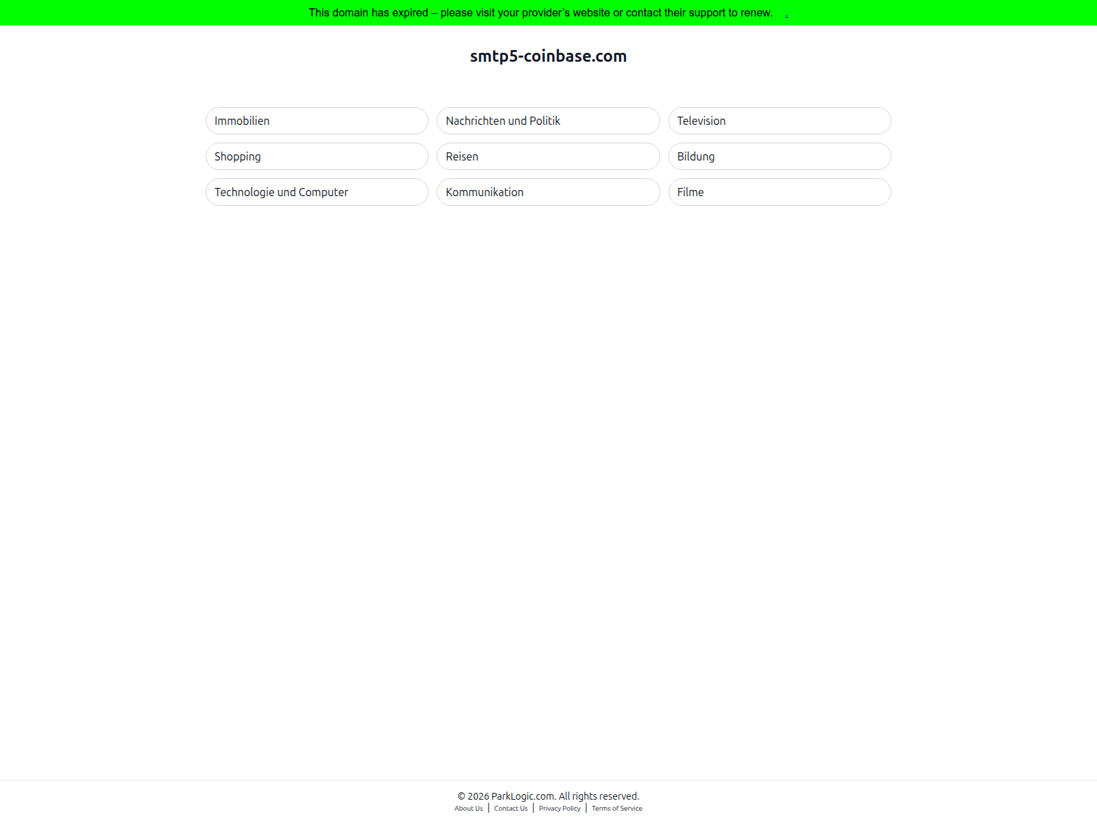Screenshot of smtp5-coinbase.com