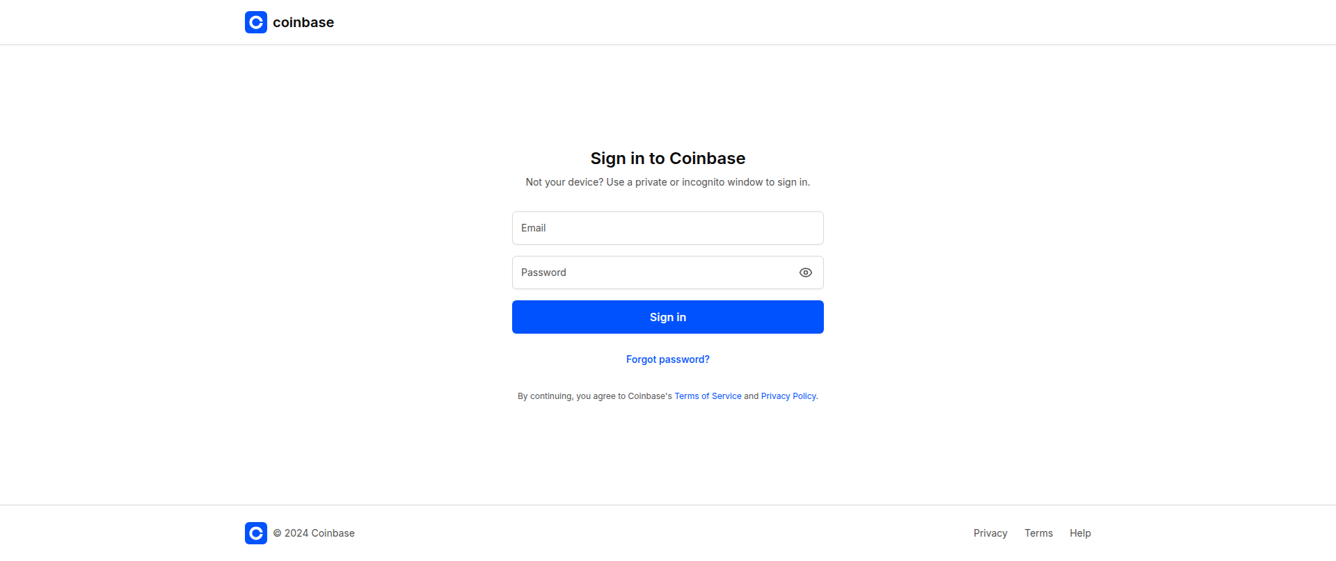 Screenshot of v0-coinbase-login-page.vercel.app
