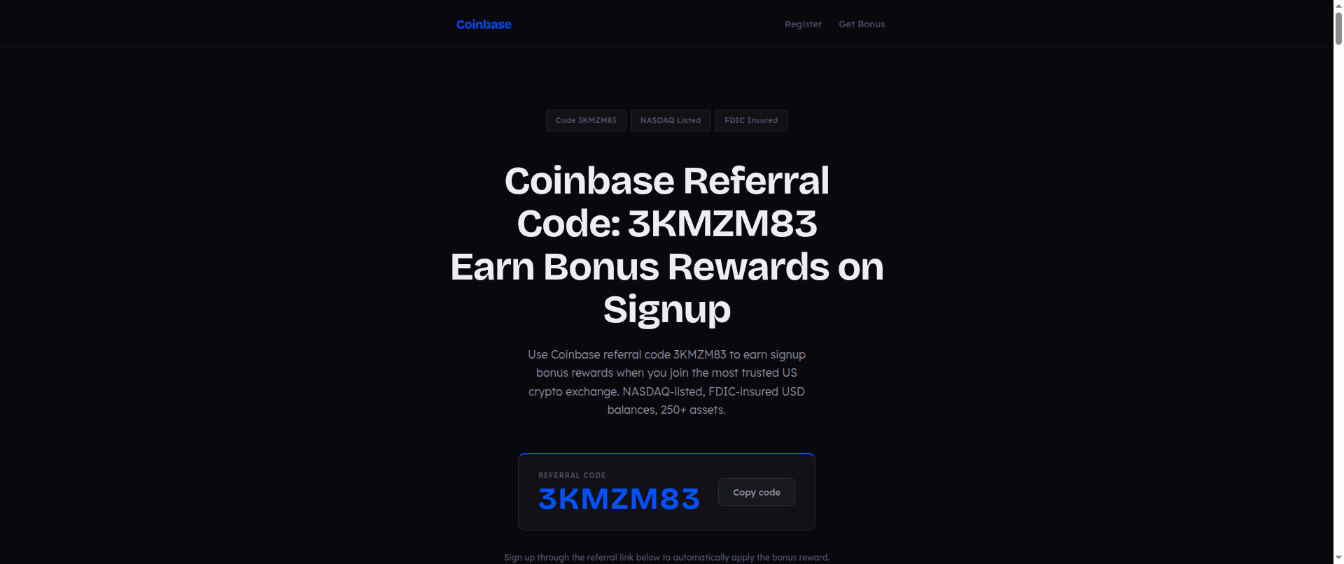 Screenshot of coinbase-referral-code.vercel.app