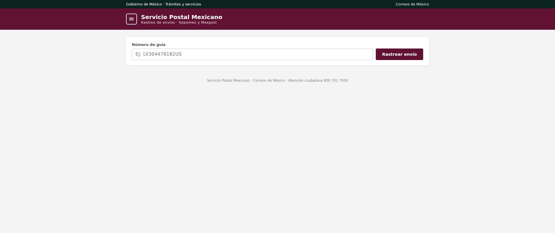 Screenshot of correosdemexico.org