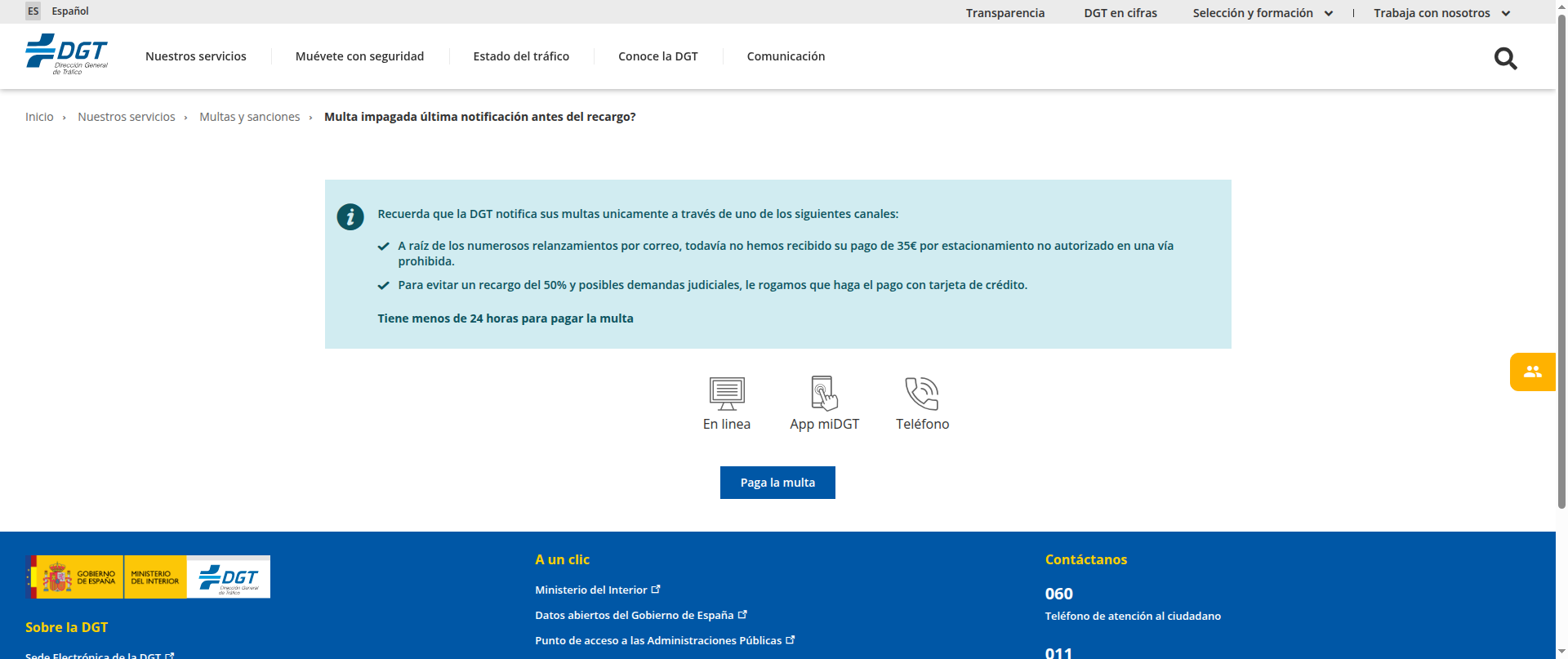 Screenshot of dgt-multas.info