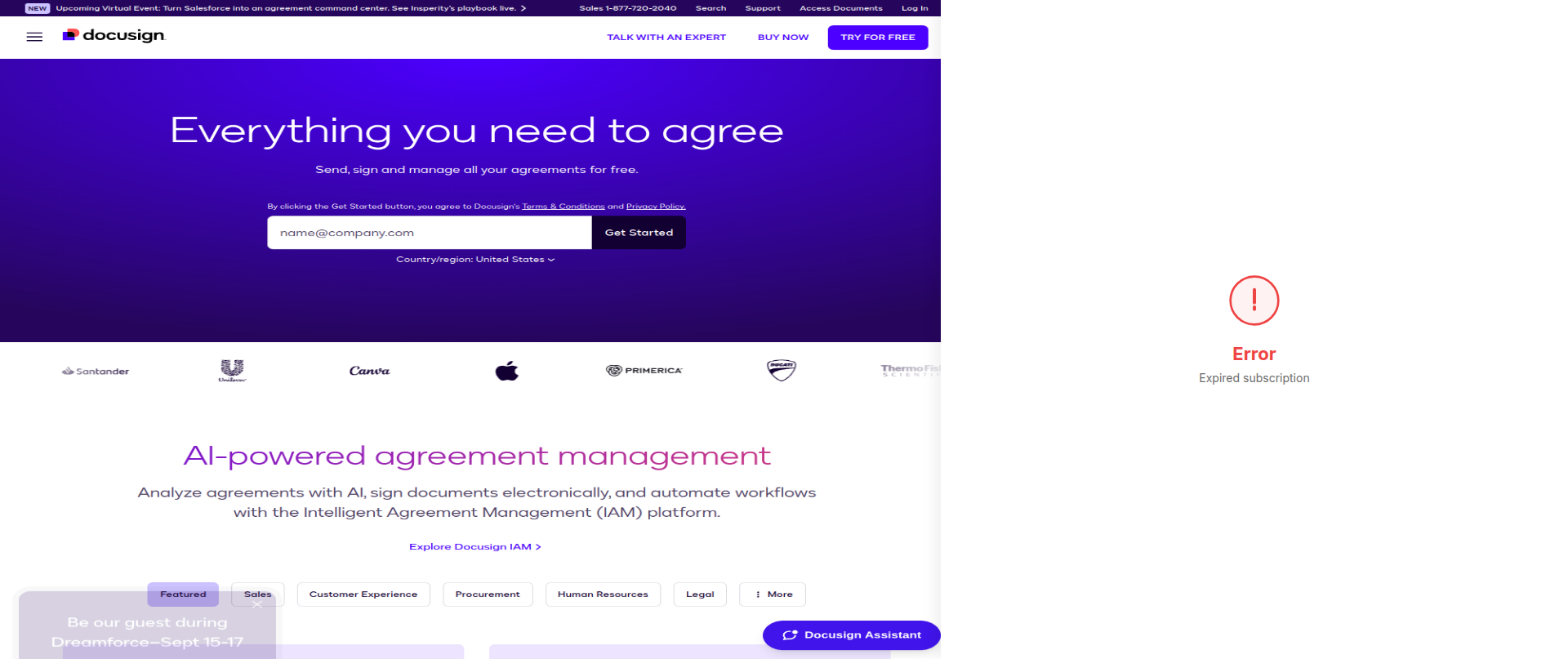 Screenshot of docusign.login.adrpowersystem.com